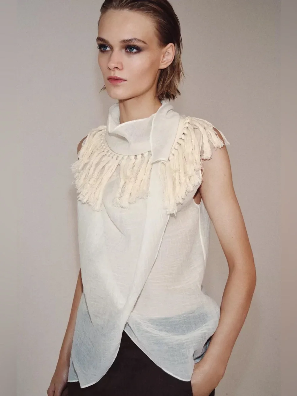 ZARA FRINGED TOP ZW COLLECTION